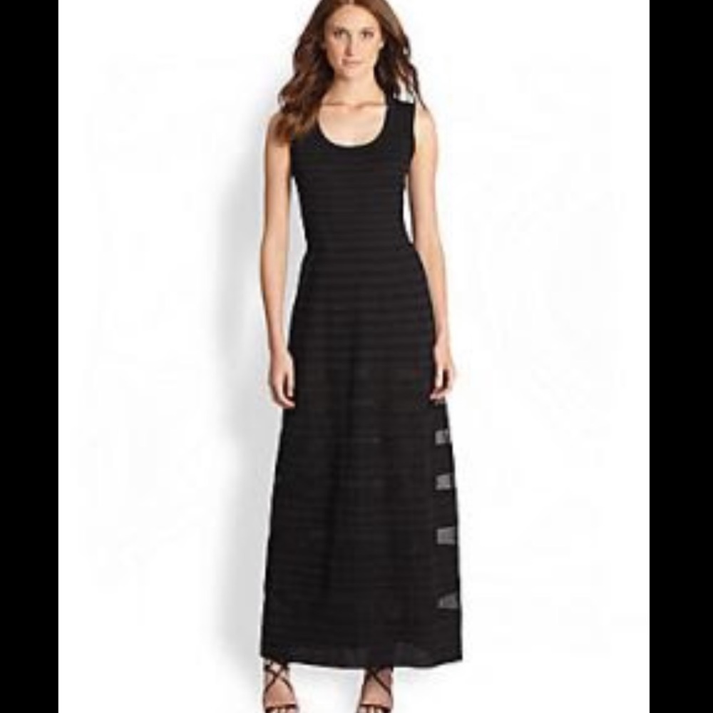 M Missoni black sheer paneled sleeveless maxi dress size 44 us 8